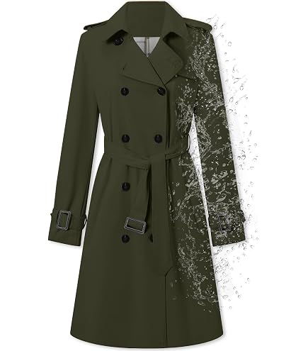 Amazon.com: Garemcy Women's Long Waterproof Trench Coat Double